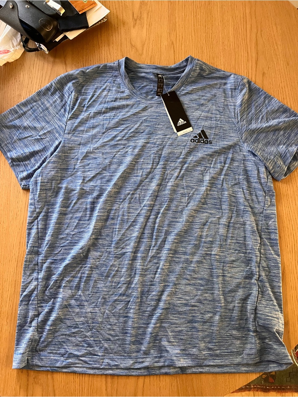 adidas Blue Heather Short Sleeve Performance Tee